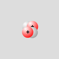 noyau seul de l'atome d'hélium - He